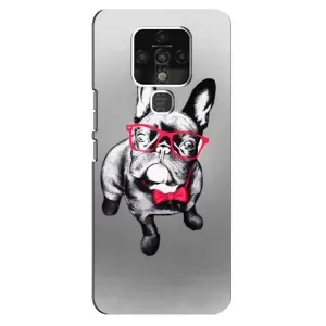 Чехол (ТПУ) Милые собачки для TECNO Camon 16 (Бульдог в очках)