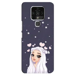 Чехол Стильные девушки на TECNO Camon 16 (Девушка и сердечки)