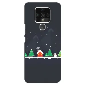 Силиконовый бампер на рождество для TECNO Camon 16 (Город зимний)