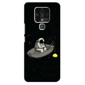 Силиконовый Чехол с принтом "Космонавты" на TECNO Camon 16 (Космонавт на рыбалке)