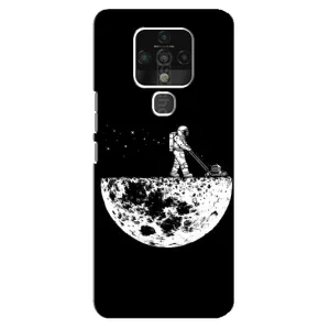 Силиконовый Чехол с принтом "Космонавты" на TECNO Camon 16 (Космонавт)