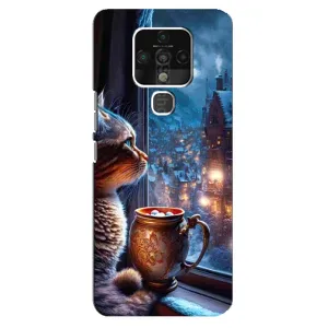 Чехлы на Новый Год TECNO Camon 16 (Кот новогодний)