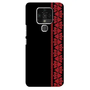 Силиконовый Чехол на TECNO Camon 16 (Красная Вышиванка)