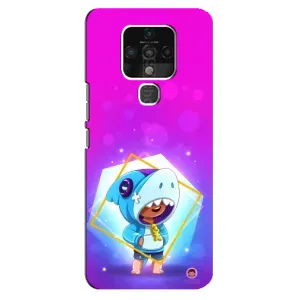 Чехол Бравл Старс для TECNO Camon 16 (Леон в костюме Акулы)