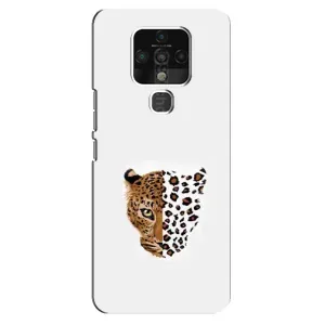 Чехол с леопардовым принтом на TECNO Camon 16 (Леопард на белом)