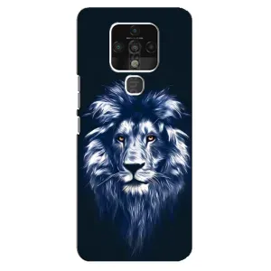 Чехол с картинкой на TECNO Camon 16 (Лев - синий)