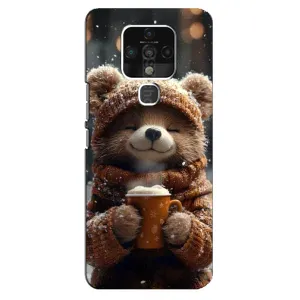 Печатный чехол «Зверята с кофе» для TECNO Camon 16 (Медвежонок с кофе)