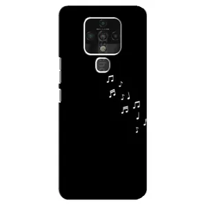 Чехол с картинками на черном фоне для TECNO Camon 16 (Ноты)