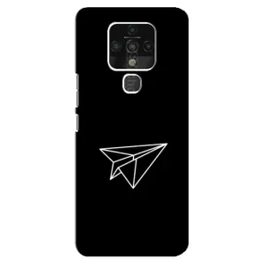 Чехол с картинками на черном фоне для TECNO Camon 16 (Самолетик)