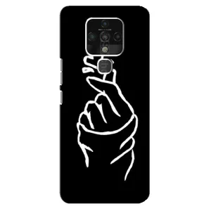 Чехлы (Знак сердечка) на TECNO Camon 16 (Сердце на черном)