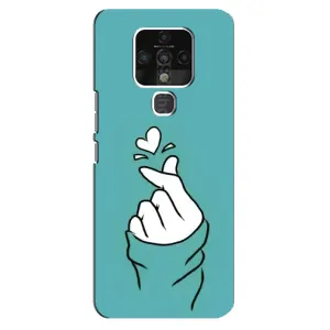 Чехлы (Знак сердечка) на TECNO Camon 16 (Сердечко на бирюзовом)