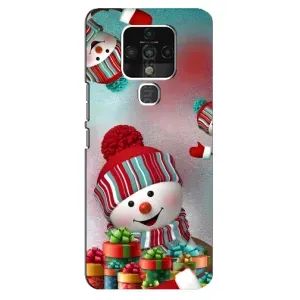 Чехлы на Новый Год TECNO Camon 16 (Снеговик в шапке)