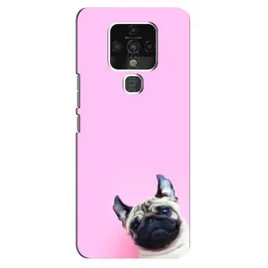 Бампер для TECNO Camon 16 с картинкой "Песики" (Собака на розовом)