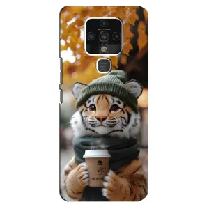 Печатный чехол «Зверята с кофе» для TECNO Camon 16 (Тигр с кофе)