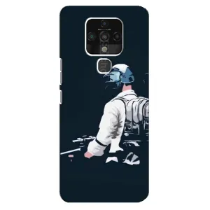 Силиконовый чехол с картинкой "Герой Pubg" на TECNO Camon 16 (В экиперовке)