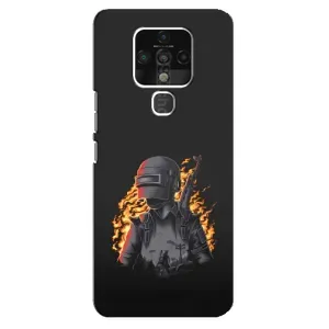 Силиконовый чехол с картинкой "Герой Pubg" на TECNO Camon 16 (В огне)
