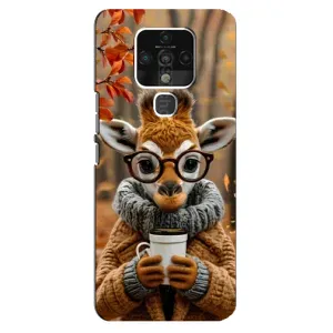 Печатный чехол «Зверята с кофе» для TECNO Camon 16 (Жираф с кофе)