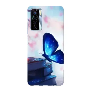 Силиконовый бампер с картинкой животных для TECNO Camon 17 Pro (Бабочка синяя)