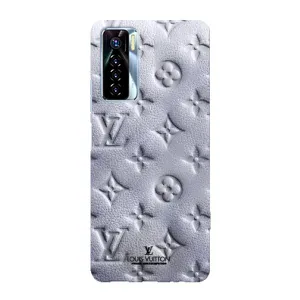 Текстурный Чехол Louis Vuitton для Техно Камон 17 про (Белый ЛВ)