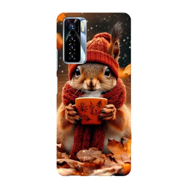 Чехол с рисунком «Белка с кофе» для TECNO Camon 17 Pro Чехол с рисунком «Белка с кофе» для TECNO Camon 17 Pro