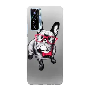 Чехол (ТПУ) Милые собачки для TECNO Camon 17 Pro (Бульдог в очках)