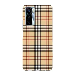 Чехол с Брендами одежды на Техно Камон 17 про (Burberry стиль)