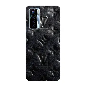 Текстурный Чехол Louis Vuitton для Техно Камон 17 про (Черный ЛВ)