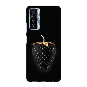 Чехол с изображением вкусной еды для TECNO Camon 17 Pro (Чёрная клубника)