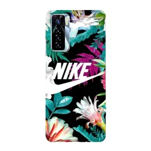 Силиконовый Чехол на TECNO Camon 17 Pro с картинкой Nike (Цветочный Nike)