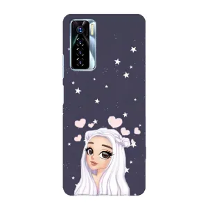 Чехол Стильные девушки на TECNO Camon 17 Pro (Девушка и сердечки)