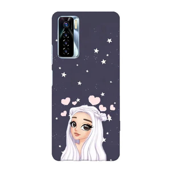 Чехол с рисунком «Девушка и сердечки» для TECNO Camon 17 Pro Чехол с рисунком «Девушка и сердечки» для TECNO Camon 17 Pro