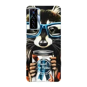 Силиконовый Чехол с Енотами на TECNO Camon 17 Pro (Енот в очках)