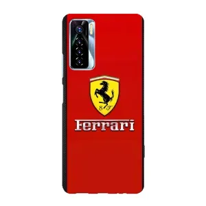 Силиконовый бампер с картинкой машины на TECNO Camon 17 Pro (Ferrari Logo)