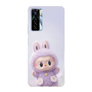 Чехол с принтом Лабубу для TECNO Camon 17 Pro (Фиолетовый Лабубу)