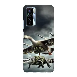 Чехол с мемами тралалело тралала для TECNO Camon 17 Pro (Гусини и крокодило)