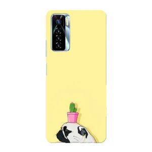 Бампер для TECNO Camon 17 Pro с картинкой "Песики" (Кактус на голове)