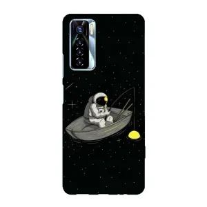 Силиконовый Чехол с принтом "Космонавты" на TECNO Camon 17 Pro (Космонавт на рыбалке)