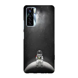Силиконовый Чехол с принтом "Космонавты" на TECNO Camon 17 Pro (Космонавт романтик)