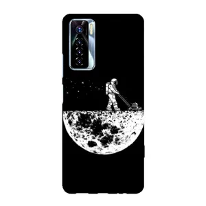 Силиконовый Чехол с принтом "Космонавты" на TECNO Camon 17 Pro (Космонавт)