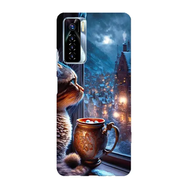 Чехол с рисунком «Кот новогодний» для TECNO Camon 17 Pro Чехол с рисунком «Кот новогодний» для TECNO Camon 17 Pro
