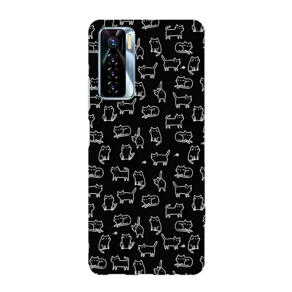 Чехол с рисунком «Котики на черном» для TECNO Camon 17 Pro Чехол с рисунком «Котики на черном» для TECNO Camon 17 Pro
