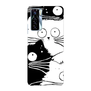 Бампер с изображением Котиков для Техно Камон 17 про (КОТИКИ)