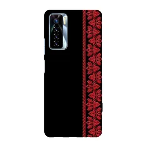 Силіконовый Чохол на TECNO Camon 17 Pro (Червона вишиванка)