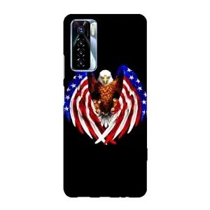 Чехол Флаг USA для TECNO Camon 17 Pro (Крылья США)