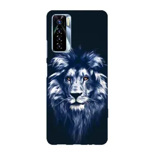 Чехол с картинкой на TECNO Camon 17 Pro (Лев - синий)
