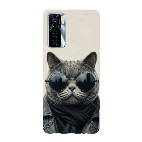 Чехол с рисунком «Модный кот» для TECNO Camon 17 Pro Чехол с рисунком «Модный кот» для TECNO Camon 17 Pro