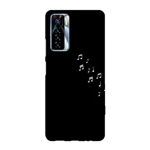 Чехол с картинками на черном фоне для TECNO Camon 17 Pro (Ноты)