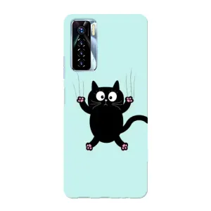 Силиконовый чехол с котиком для TECNO Camon 17 Pro (Падающий кот)