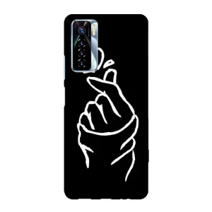 Чехлы (Знак сердечка) на TECNO Camon 17 Pro (Сердце на черном)