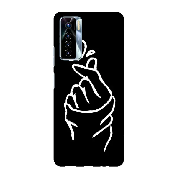 Чехол с рисунком «Сердце на черном» для TECNO Camon 17 Pro Чехол с рисунком «Сердце на черном» для TECNO Camon 17 Pro